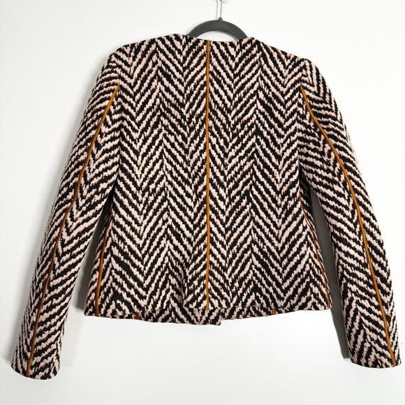 Giorgio Armani Chevron Embroidered Jacket Womens Classic RARE‎ Designer 40/8 NWT - Picture 4 of 11